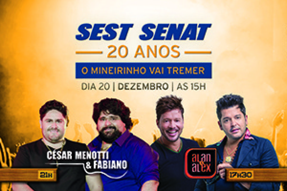 Sest Senat celebra 20 anos com show em BH